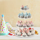 CECOLIC Acrylic Cupcake Stand 4 Tier Round Clear Cupcake Holder Display Stand Dessert Pastry Tower Stand for Wedding Birthday Bar Party Décor - 12 inches