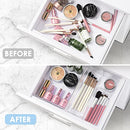 25 PCS Clear Plastic Drawer Organizers Set, 4-Size Versatile