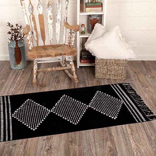 Kitchen Rugs,2'x4' Black Geometric Sink Runner Rug