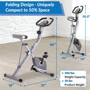 Folding Exercise Bike, 8 Levels of Resistance Stationary Bike, Bluetooth tracking & Tablet Holder