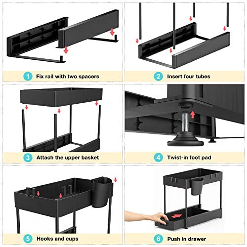 Under Sliding Sink Organizer, Under Bathroom Sink Organizers and Storage