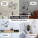 Natural Wood Floating Cube Shelves - Intersecting Wall Mounted Shelves