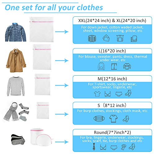 7Pcs Mesh Laundry Bags for Delicates with Premium Zipper, Storage Bag