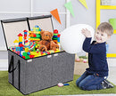 Large Kids Toy Box Chest Storage organizer with Double Flip-Top Lid