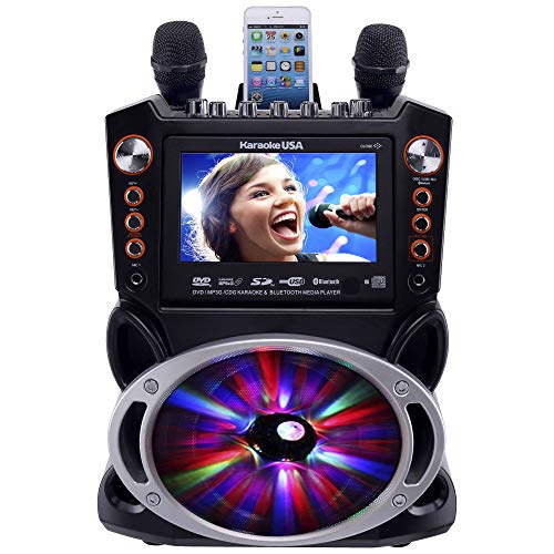 Karaoke USA GF845 Complete Karaoke System with 2 Microphones, Bluetooth, CD