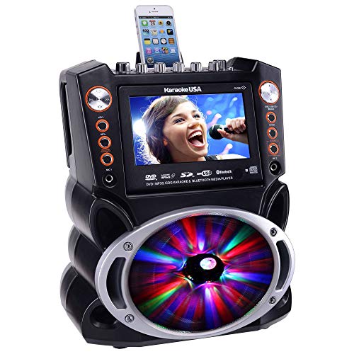 Karaoke USA GF845 Complete Karaoke System with 2 Microphones, Bluetooth, CD