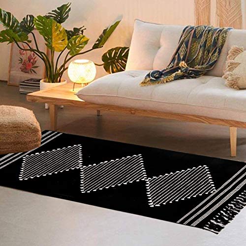 Kitchen Rugs,2'x4' Black Geometric Sink Runner Rug