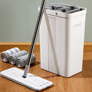 Mop and Bucket with Wringer Set, Flat Floor Mop and Bucket with 3 Microfiber mops