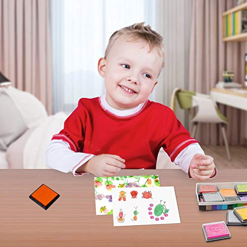 Ink Pad, 20 Colors Washable Finger Craft Ink Pad for Kids Stamping, 1.57X1.57''
