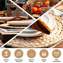 Wovanna Woven Placemats for Dining Table - Set of 4 Adorable Thick Rustic Round