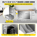 Outdoor Kitchen Door Drawer Combo 29.5" W x 22.6" H x 21.7''D, Access Door/Triple Drawers with Propane Drawer