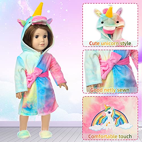 18 inch Doll Clothes and Doll Sleeping Bag Set - Rainbow Unicorn Doll Costume