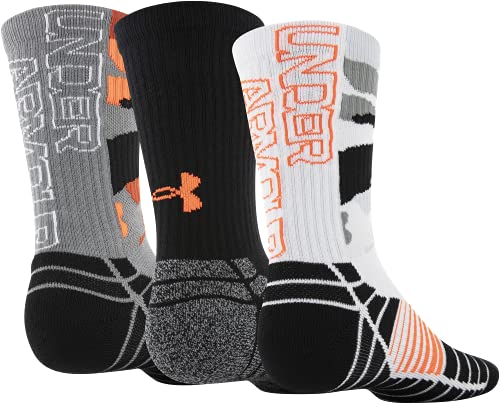 Under Armour Men's Elevated Novelty Crew Socks, 3-Pairs , White/Black Assorted , Large