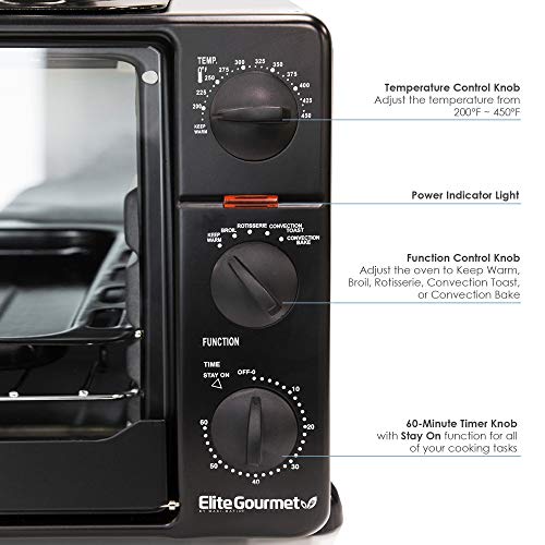 Elite Gourmet Rotisserie, Bake, Grill, Broil, Roast, Toast, Keep Warm and Steam