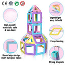 Magnetic Tiles Toys for 3 4 5 6 7 8+ Year Old Boys Girls Upgrade Macaron Castle Magnetic Blocks Building Set for Toddlers STEM Creativity/Educational Toys for Kids Age 3-6 Christmas Birthday Gifts