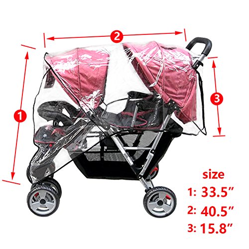 Aligle Weather Shield Double Popular for Swivel Wheel Stroller Universal Size Baby Rain Cover