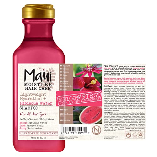 Lightweight Hydration + Hibiscus Water Shampoo for Daily Moisture, No Sulfates, 13 fl oz