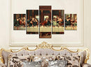 Modern HD Prints The Last Supper Posters and Prints 5 Panels Jesus Oil Painting