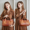Genuine Leather Purses and Handbags for Women Shoulder Bag Top Handle Satchel 