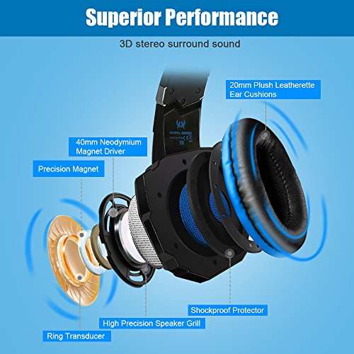 BENGOO G9000 Gaming Headset Professional 3.5mm PC LED Light Game Bass Headphones Stereo Noise Isolation
