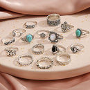 82 Pcs Vintage Silver Knuckle Rings Set for Women
