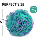 Shower Loofah Bath Sponge 75g - 4 Pack Large Soft Nylon Mesh Puff for Body Wash
