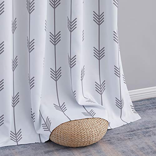 Arrow Printed Room Darkening Thermal Grommet Window Curtain Drape