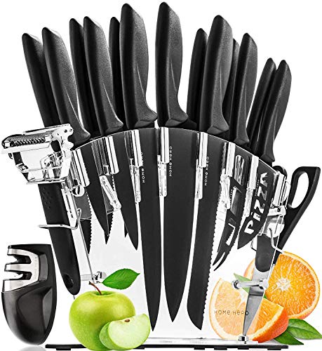 Stainless Steel Knife Set with Block 17 Piece Set Kitchen Knives Set Chef Knife Set