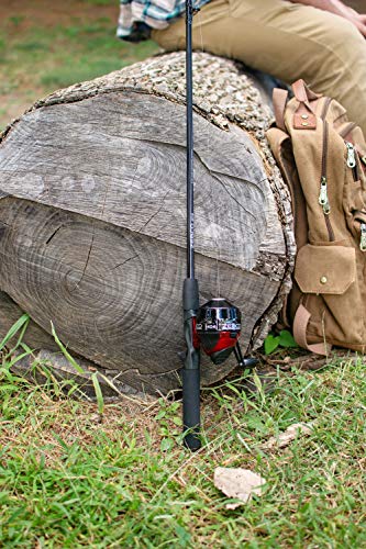 Spincast Reel and Fishing Rod Combo, 5'6" 2-Piece Durable Fiberglass Rod