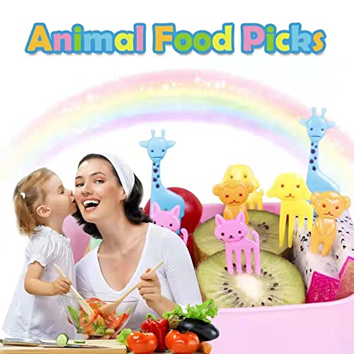 86 Pcs Animal Food Picks for Kids,Cute Cartoon Animal Fruit Food Toothpicks