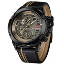 Sport Military Watches for Men Waterproof Watch Analog Quartz Leather Wristwatch
