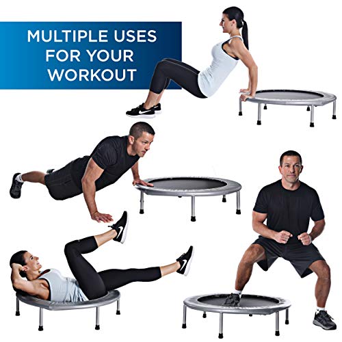 36 Inch Folding Mini Trampoline - Small, Spring-Free Fitness Rebounder for Adults