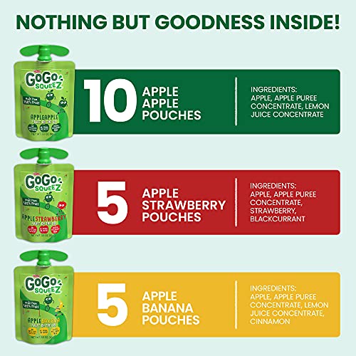 Fruit on the Go Variety Pack, Apple Apple, Apple Banana, & Apple Strawberry, 3.2 oz.