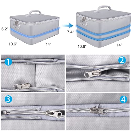 Portable Important Document Storage Bag, Adjustable Height Size Document Organizer