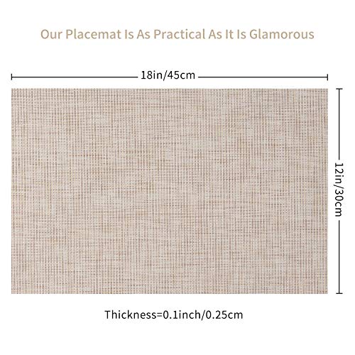Placemats, Set of 8 Heat-Resistant Placemats Stain Resistant Anti-Skid Placemats