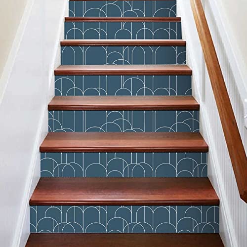 Peel and Stick Wallpaper Modern Blue Geometric Wallpaper 17.71 in X 118