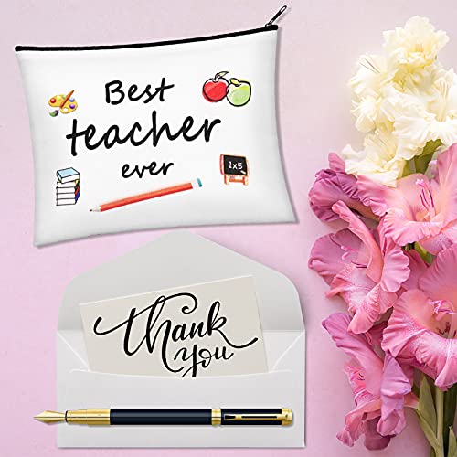 8Pcs Teacher Appreciation Gifts, Teacher Gifts Makeup Bag Canvas Cosmetic bag