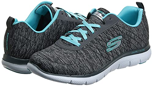 Skechers Women's Flex Appeal 2.0 Fashion Sneaker, black light blue