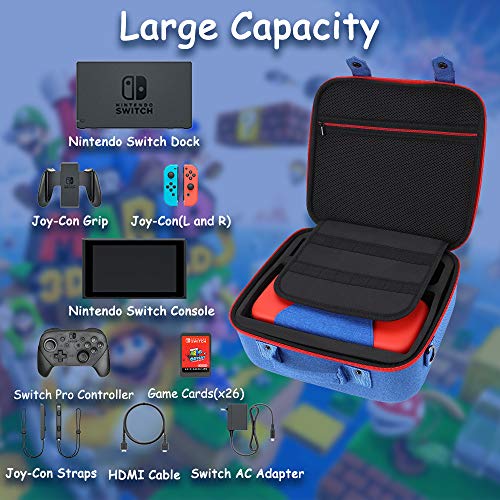 Carrying Case for Nintendo Switch Travle Protective Hard Shell Large Storage Case