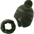 Moon Kitty Baby Boys Girls Beanie Hats Winter Fleece Skiing Winter Hat Scarf Set