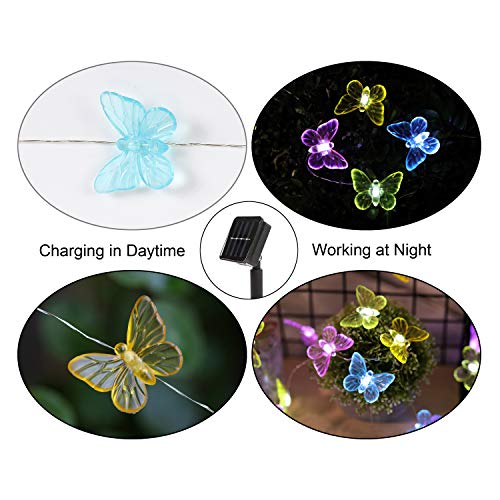 Outdoor Solar String Lights Butterfly Decorative Fairy Lights, 17.7ft 36 Led Solar