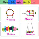 Bird Parakeet Cockatiel Parrot Swing Toys, 19 Pcs Pet Bird Cage