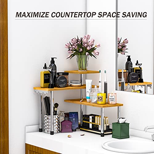 Kitchen Countertop Organizer Corner Shelf - 3 Tier Bathroom Storage Display