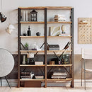 IRONCK Industrial Bookshelf Double Wide 6-Tier, Open Large Bookcase