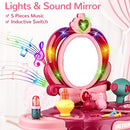 Toddler Vanity Set 36 Pack Kids Beauty Salon Set for Little Girls with Chair