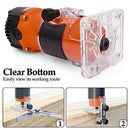 Compact Router, 6.5-Amp 1.25 HP Compact Wood Palm Router Tool Kit, Wood Trimmer with 15 pieces 1/4" Router Bits Set, 30000R/MIN