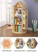 Rotating Bookshelf 360 Display Floor Standing Bookcase Storage Rack for Kids