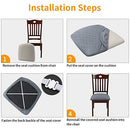 6 Pack Stretch Jacquard Chair Seat Covers, Removable Washable Anti-Dust