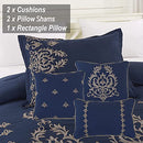 Bedding Comforter Sets, 7 Pieces Soft and Comfortable(Navy, Cal King)