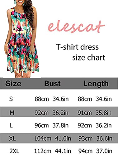 Beach Dresses for Women Summer Tshirt Floral Sundress Sleeveless